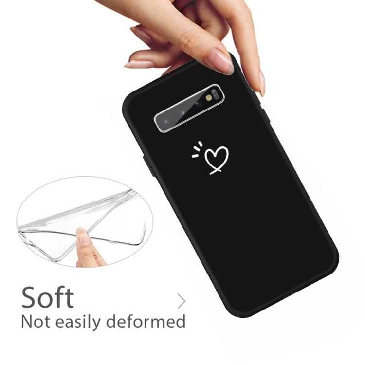 For Galaxy S10+ Love Heart Pattern Frosted TPU Protective Case