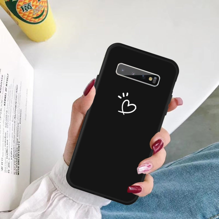 For Galaxy S10+ Love Heart Pattern Frosted TPU Protective Case