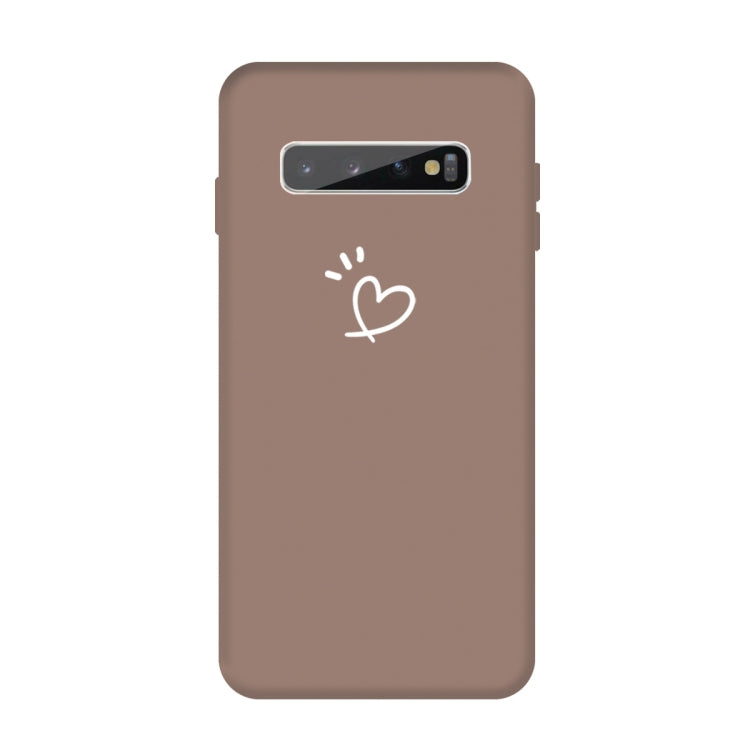 For Galaxy S10+ Love Heart Pattern Frosted TPU Protective Case