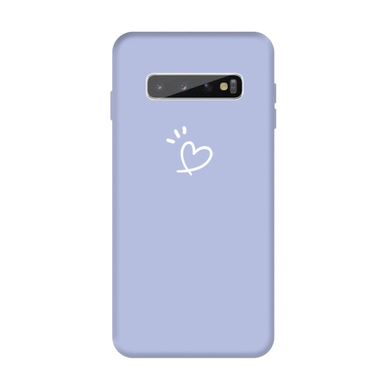For Galaxy S10+ Love Heart Pattern Frosted TPU Protective Case