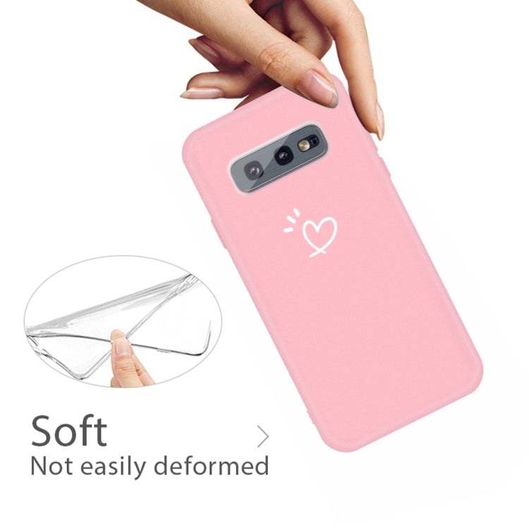 For Galaxy S10e Love Heart Pattern Frosted TPU Protective Case
