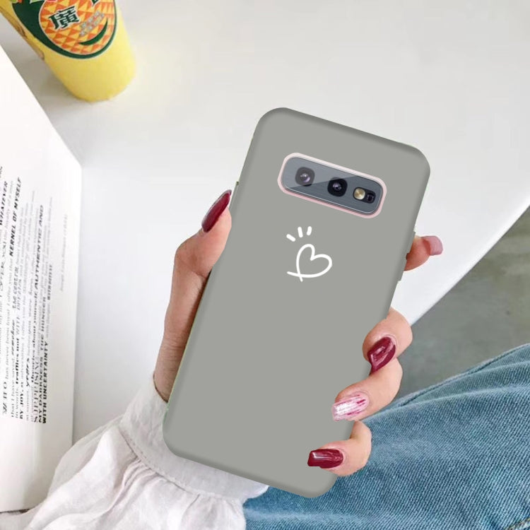 For Galaxy S10e Love Heart Pattern Frosted TPU Protective Case