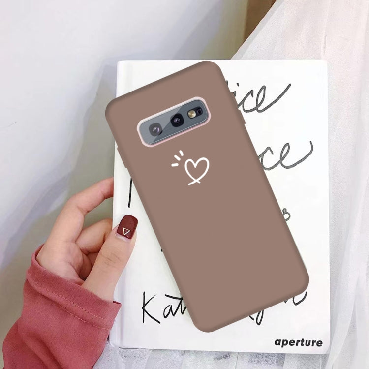 For Galaxy S10e Love Heart Pattern Frosted TPU Protective Case