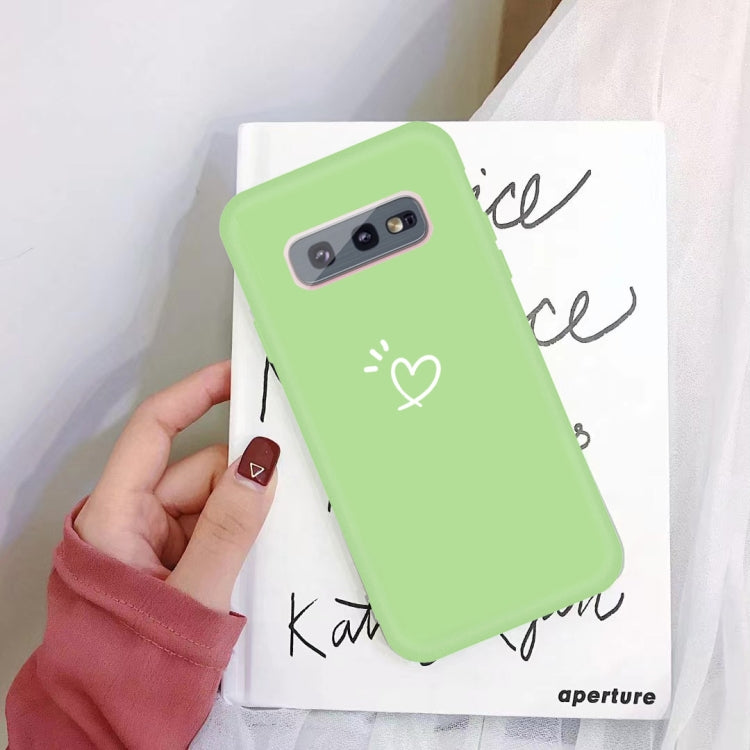 For Galaxy S10e Love Heart Pattern Frosted TPU Protective Case