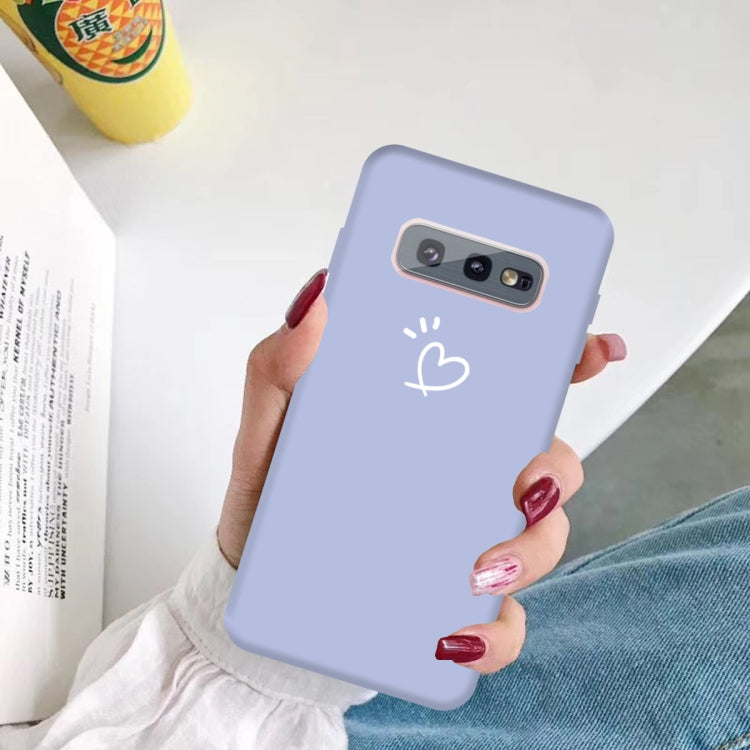 For Galaxy S10e Love Heart Pattern Frosted TPU Protective Case