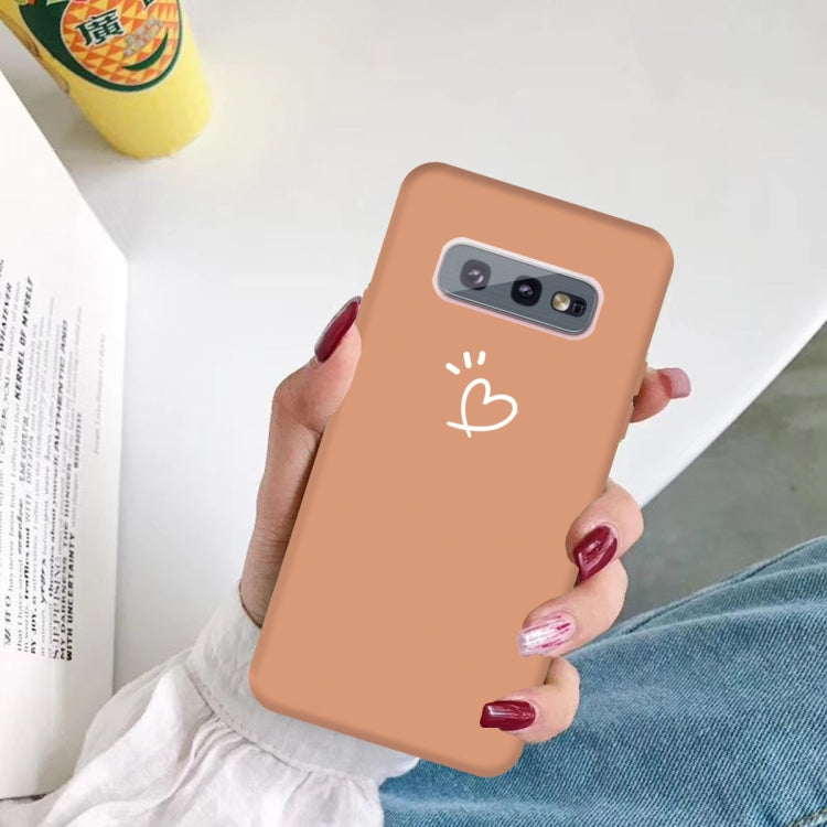 For Galaxy S10e Love Heart Pattern Frosted TPU Protective Case