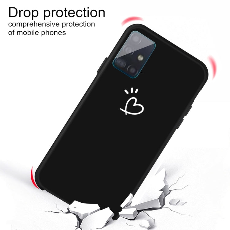 For Galaxy A71 Love Heart Pattern Frosted TPU Protective Case