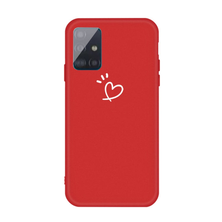 For Galaxy A71 Love Heart Pattern Frosted TPU Protective Case
