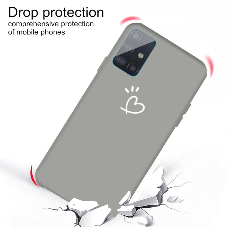For Galaxy A71 Love Heart Pattern Frosted TPU Protective Case