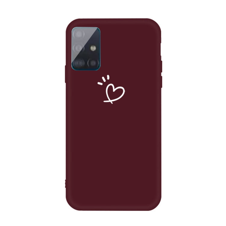 For Galaxy A71 Love Heart Pattern Frosted TPU Protective Case
