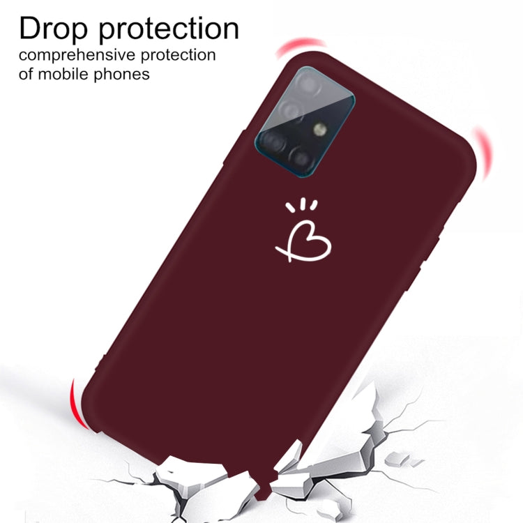 For Galaxy A71 Love Heart Pattern Frosted TPU Protective Case