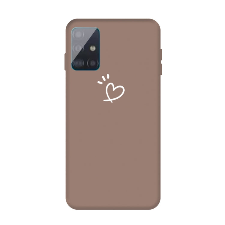 For Galaxy A71 Love Heart Pattern Frosted TPU Protective Case