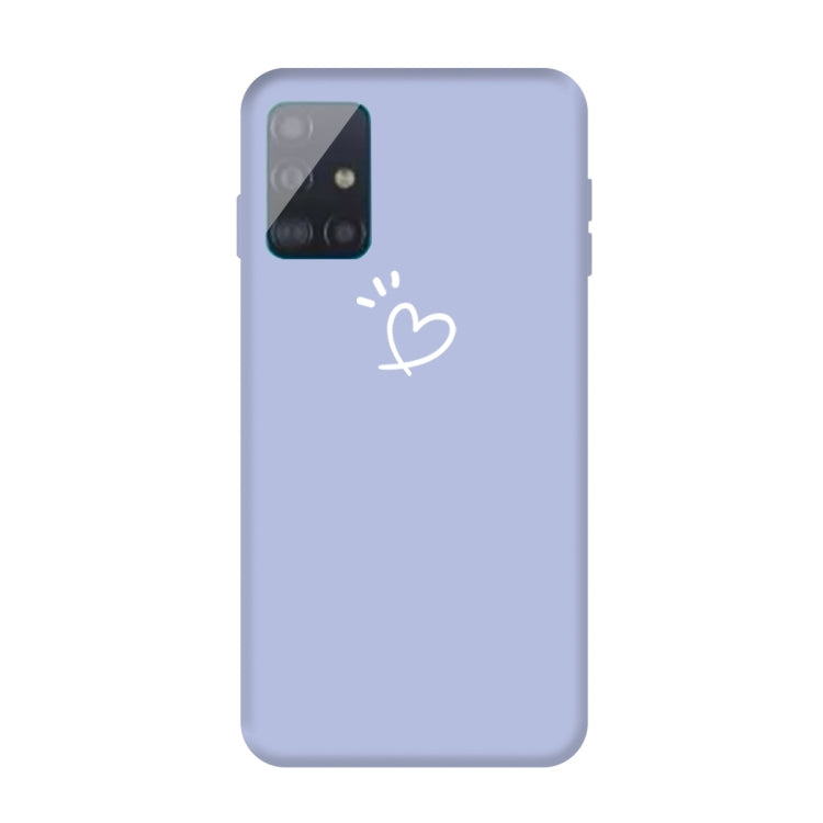 For Galaxy A71 Love Heart Pattern Frosted TPU Protective Case