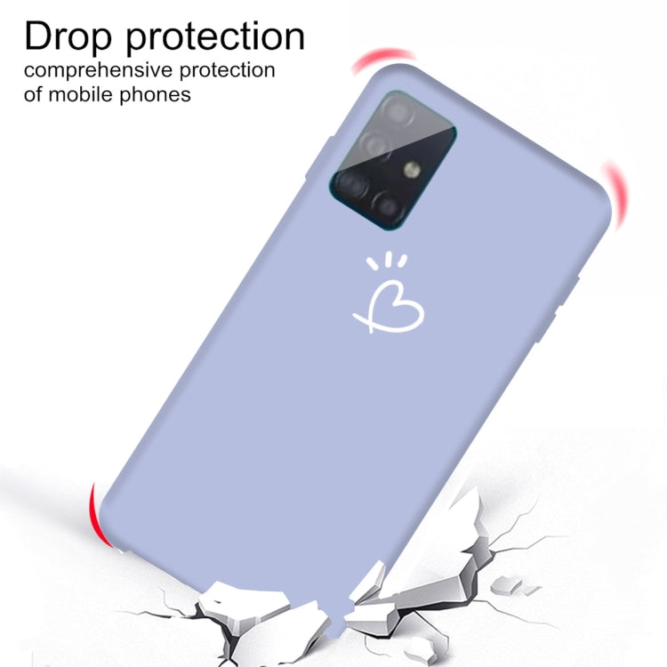 For Galaxy A71 Love Heart Pattern Frosted TPU Protective Case