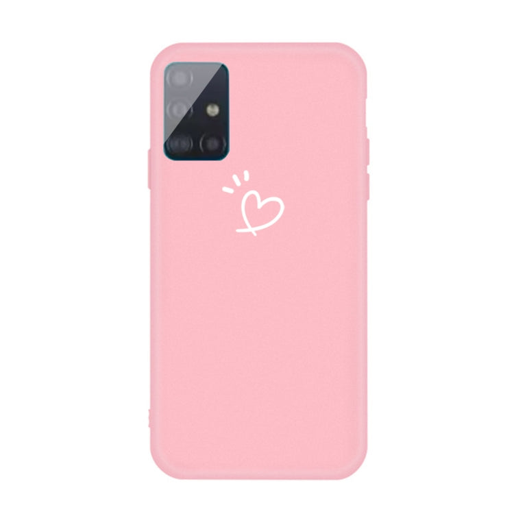 For Galaxy A51 Love Heart Pattern Frosted TPU Protective Case