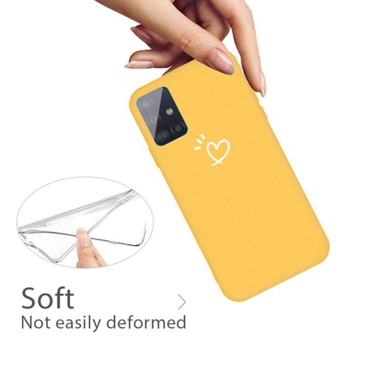 For Galaxy A51 Love Heart Pattern Frosted TPU Protective Case