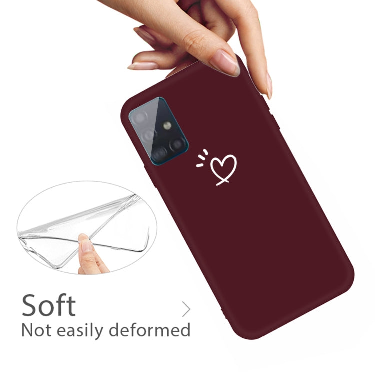 For Galaxy A51 Love Heart Pattern Frosted TPU Protective Case