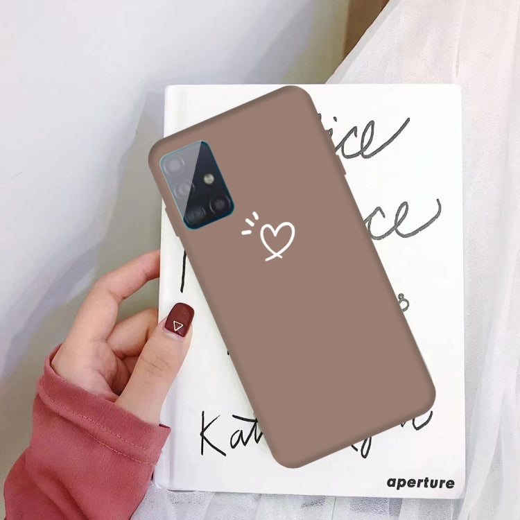 For Galaxy A51 Love Heart Pattern Frosted TPU Protective Case