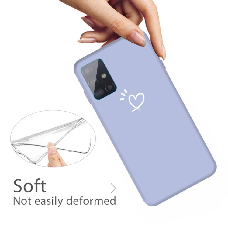 For Galaxy A51 Love Heart Pattern Frosted TPU Protective Case