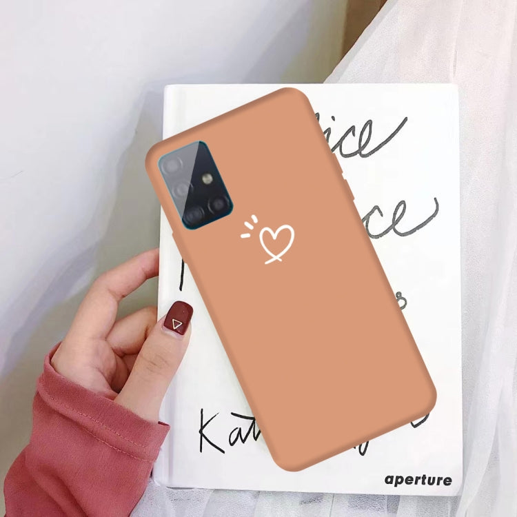 For Galaxy A51 Love Heart Pattern Frosted TPU Protective Case
