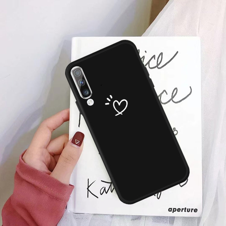 For Galaxy A70 Love Heart Pattern Frosted TPU Protective Case