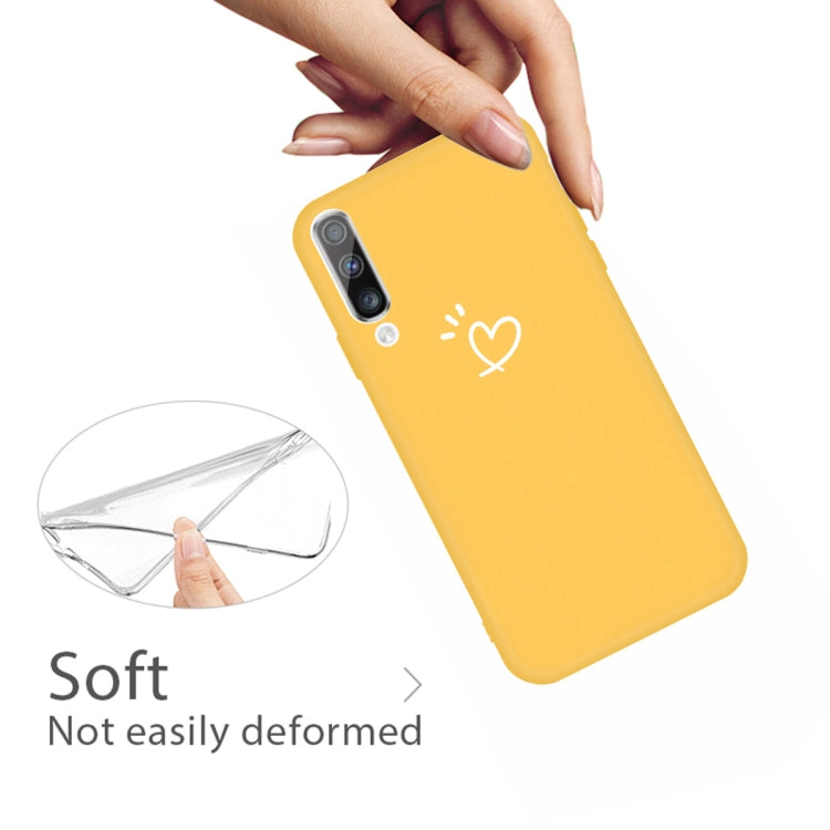 For Galaxy A70 Love Heart Pattern Frosted TPU Protective Case