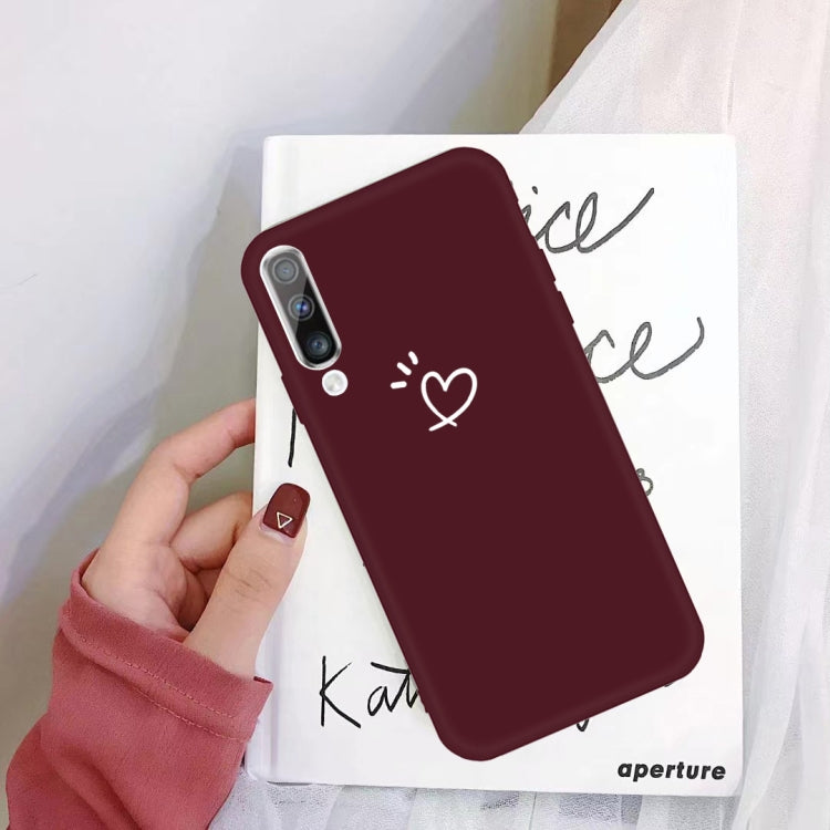For Galaxy A70 Love Heart Pattern Frosted TPU Protective Case