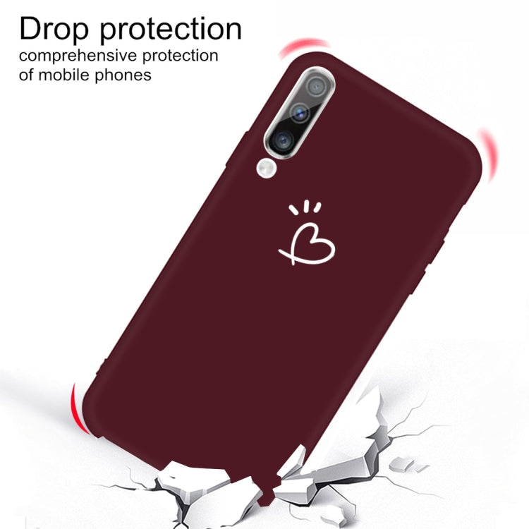 For Galaxy A70 Love Heart Pattern Frosted TPU Protective Case