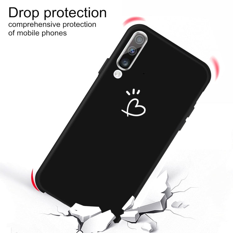 For Galaxy A50 Love Heart Pattern Frosted TPU Protective Case