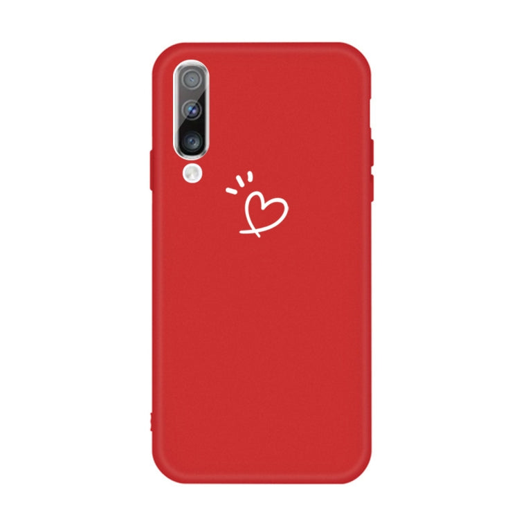 For Galaxy A50 Love Heart Pattern Frosted TPU Protective Case