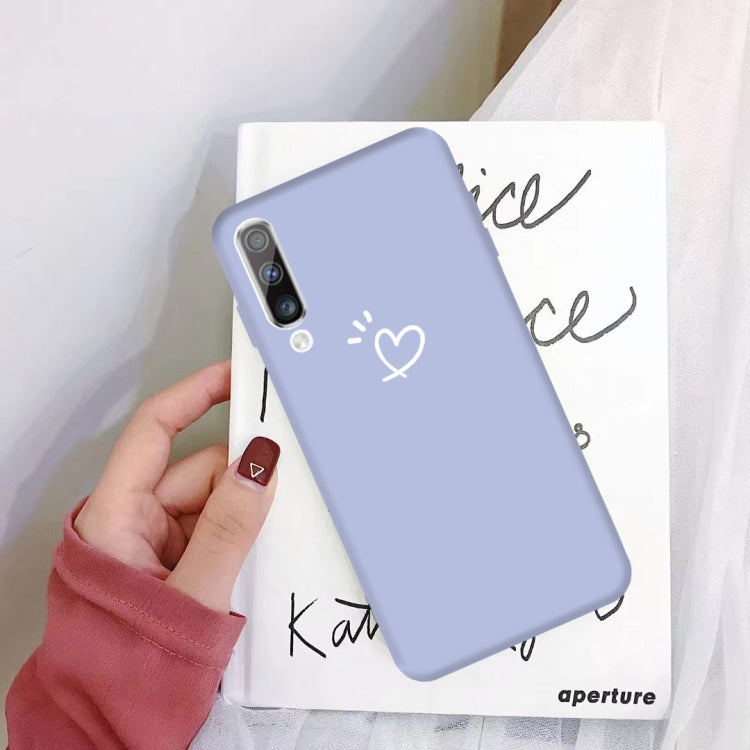 For Galaxy A50 Love Heart Pattern Frosted TPU Protective Case