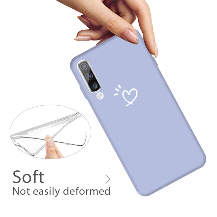 For Galaxy A50 Love Heart Pattern Frosted TPU Protective Case