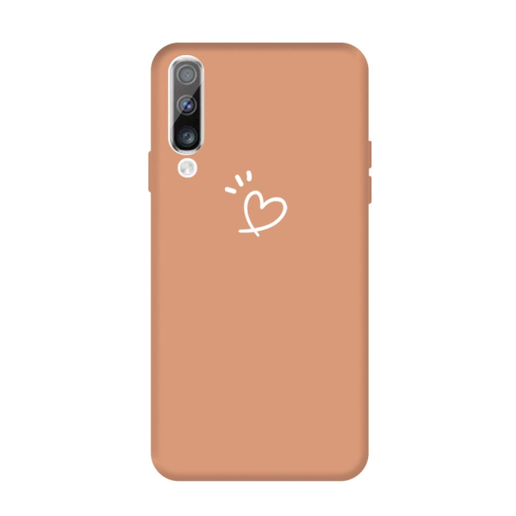 For Galaxy A50 Love Heart Pattern Frosted TPU Protective Case
