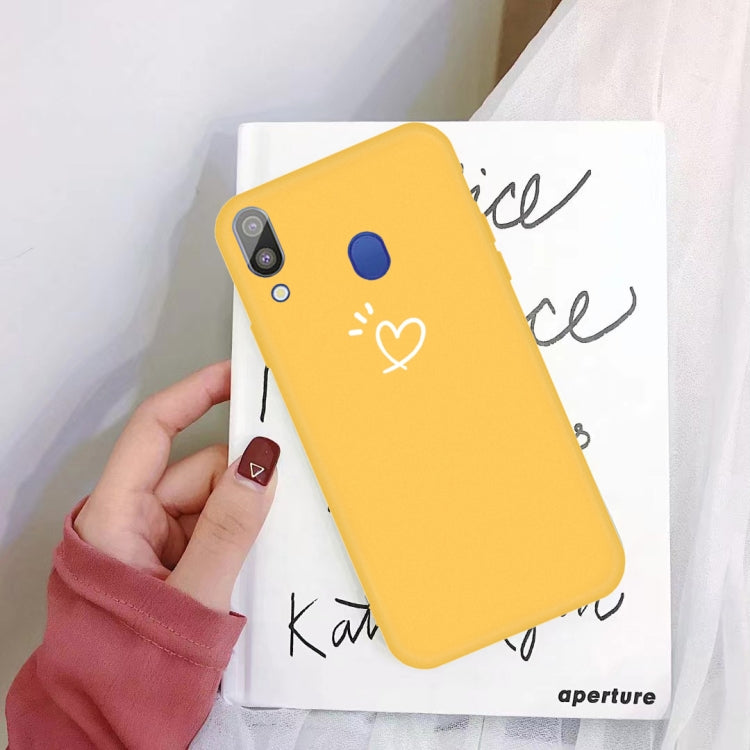For Galaxy A30 Love Heart Pattern Frosted TPU Protective Case