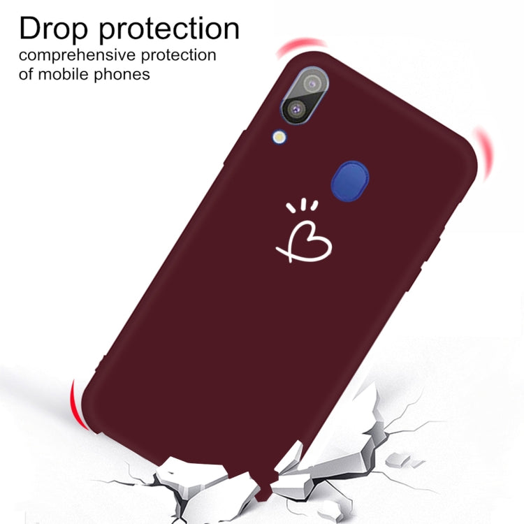 For Galaxy A30 Love Heart Pattern Frosted TPU Protective Case