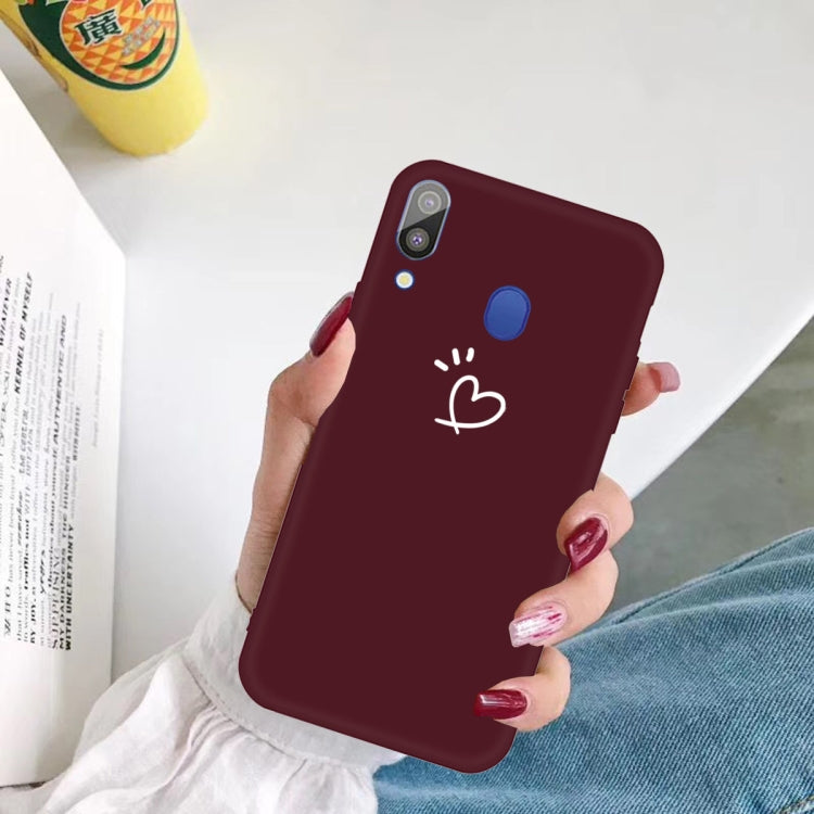 For Galaxy A30 Love Heart Pattern Frosted TPU Protective Case