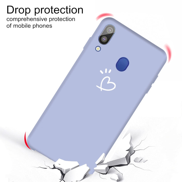 For Galaxy A30 Love Heart Pattern Frosted TPU Protective Case