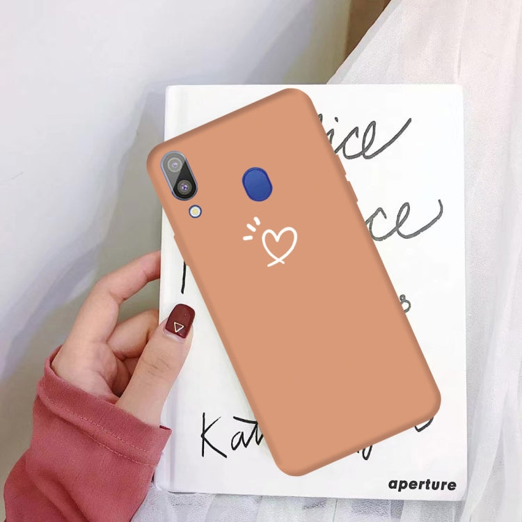 For Galaxy A30 Love Heart Pattern Frosted TPU Protective Case