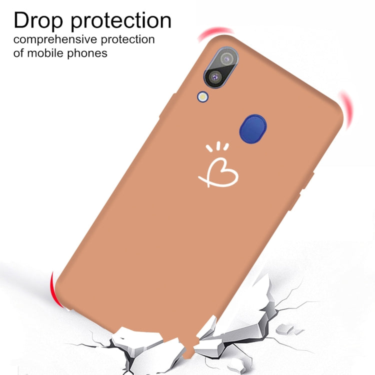 For Galaxy A30 Love Heart Pattern Frosted TPU Protective Case