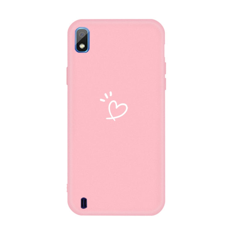 For Galaxy A10 Love Heart Pattern Frosted TPU Protective Case