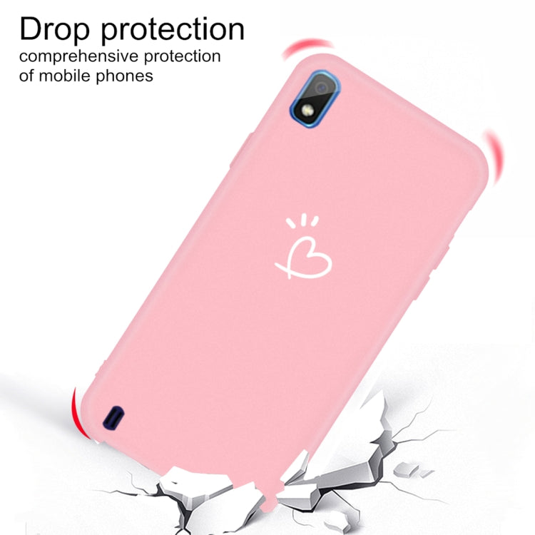 For Galaxy A10 Love Heart Pattern Frosted TPU Protective Case
