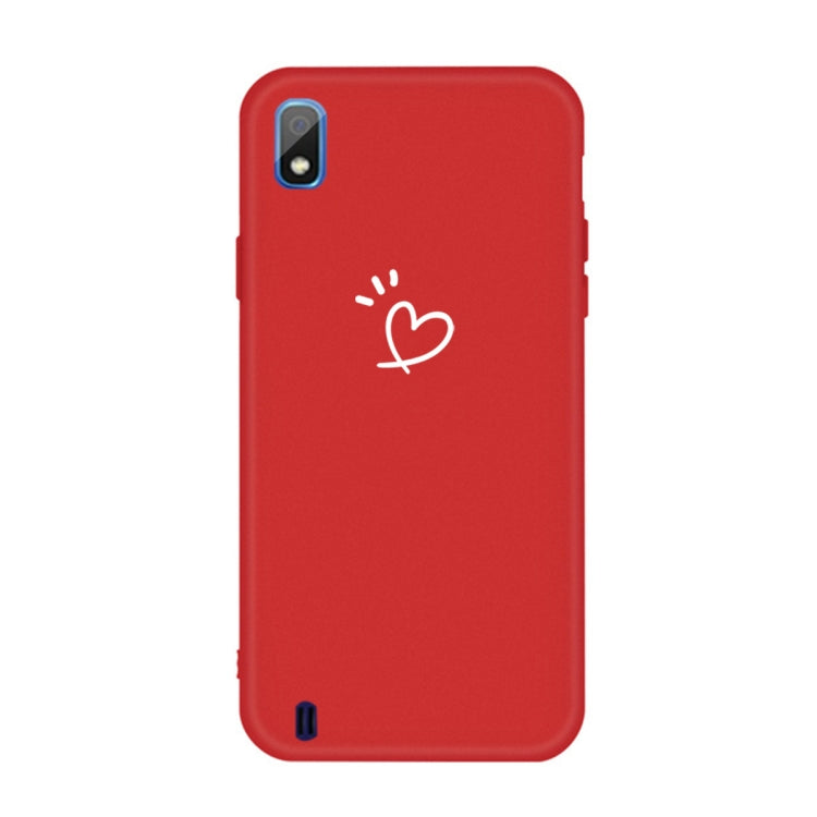 For Galaxy A10 Love Heart Pattern Frosted TPU Protective Case