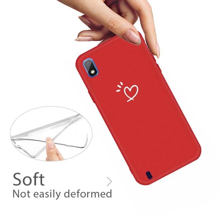 For Galaxy A10 Love Heart Pattern Frosted TPU Protective Case