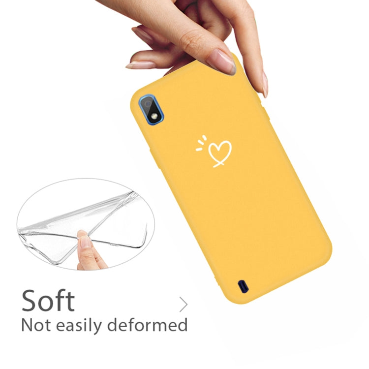 For Galaxy A10 Love Heart Pattern Frosted TPU Protective Case