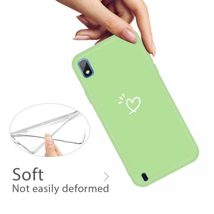 For Galaxy A10 Love Heart Pattern Frosted TPU Protective Case