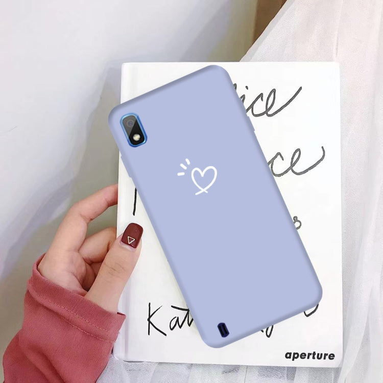 For Galaxy A10 Love Heart Pattern Frosted TPU Protective Case