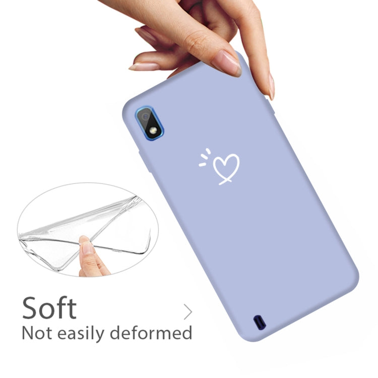 For Galaxy A10 Love Heart Pattern Frosted TPU Protective Case