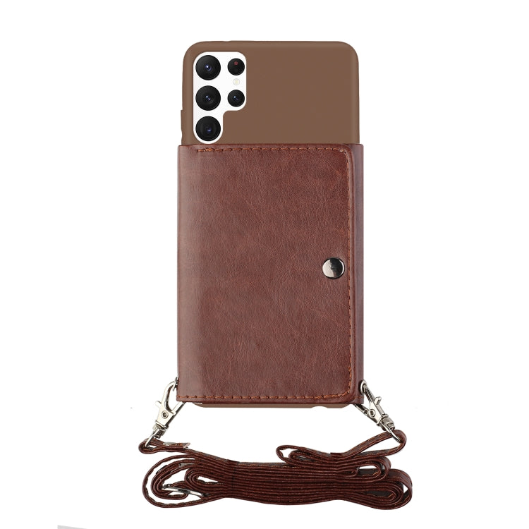 For Samsung Galaxy S22 Ultra 5G Crossbody Lanyard Wallet Card Bag Phone Case