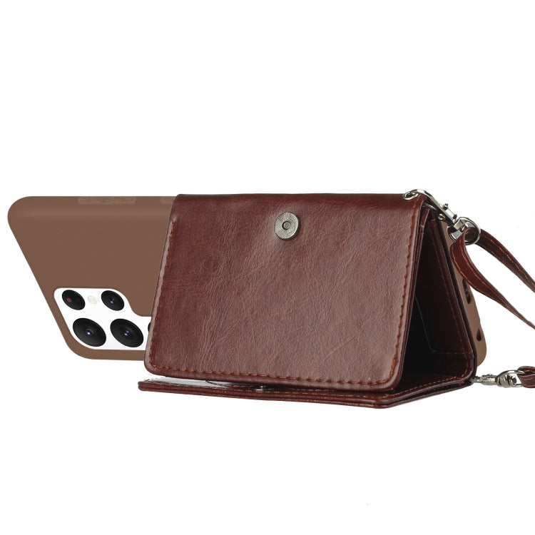 For Samsung Galaxy S22 Ultra 5G Crossbody Lanyard Wallet Card Bag Phone Case