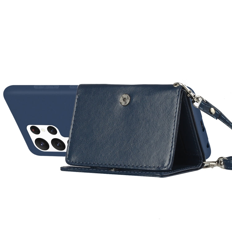 For Samsung Galaxy S22 Ultra 5G Crossbody Lanyard Wallet Card Bag Phone Case